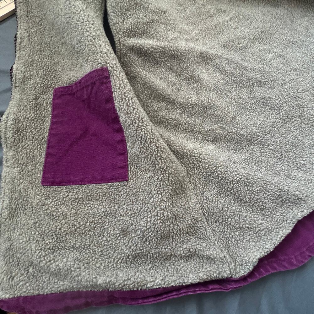 Carhartt Purple Sherpa Lined Duck Canvas Women Vest Size L - Picture 10 of 13